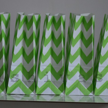 papierovy sáčok zelený cik cak
