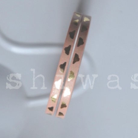washi páska extra slim ornament zlatý na ružovej